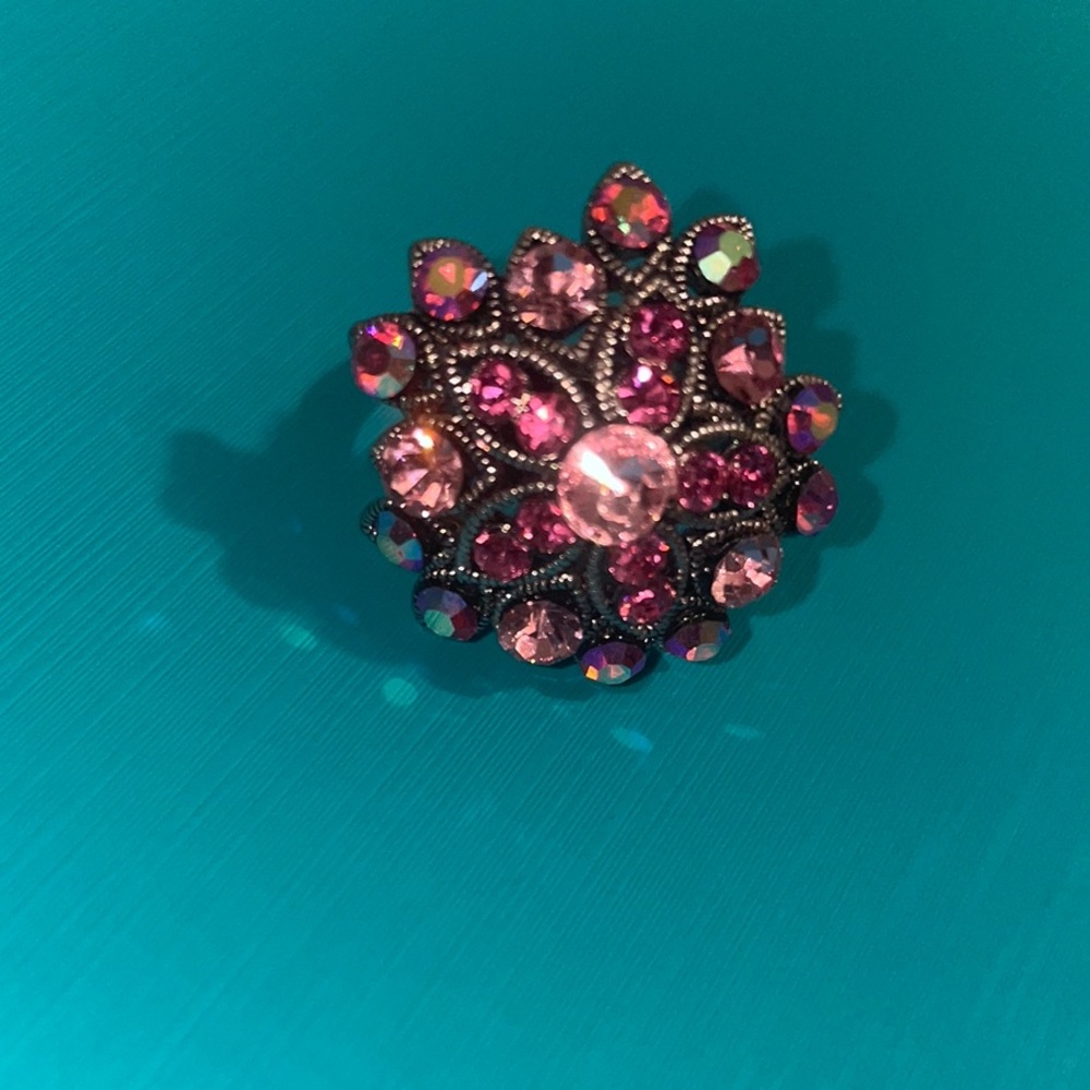Pink flower ring - adjustable 💍💕 - Picture 5 of 7